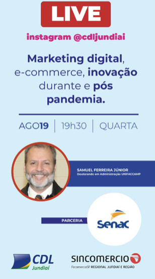 Marketing digital e e-commerce em live da CDL e Sincomercio